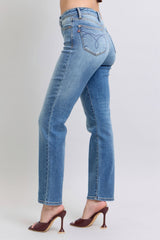 Koisoon Full Size Wash Thermal Straight Jeans with Pockets