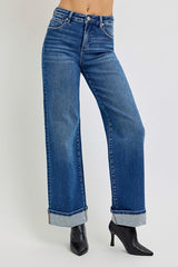 Koisoon Tummy Control High Rise Cuffed Jeans