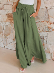 Koisoon Drawstring Wide Leg Pants with Pockets