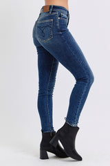 Koisoon Blue Full Size Mid-Rise Waist Skinny Jeans with Pockets