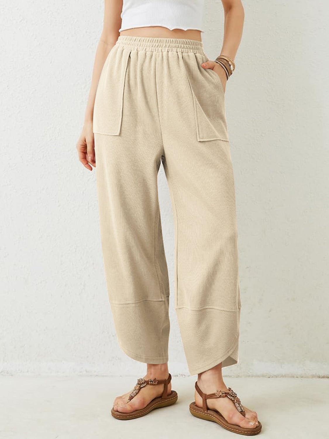 Koisoon Lovelet Elastic Waist Wide Leg Pants