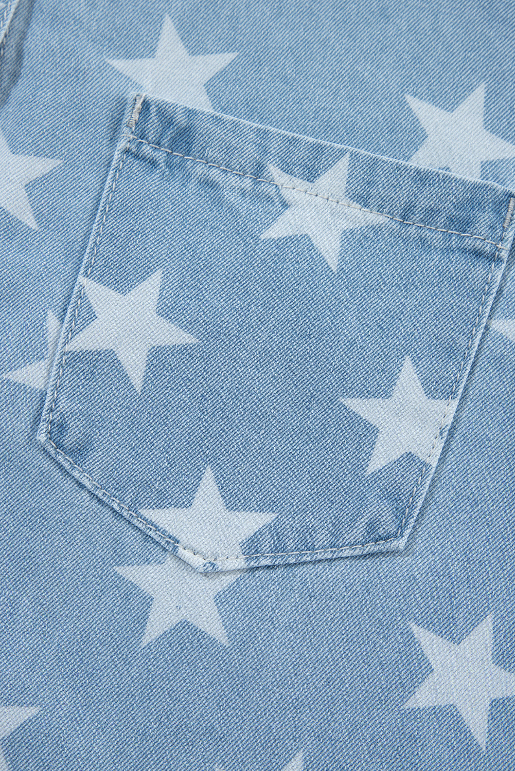 Koisoon Star Collared Neck Denim Top