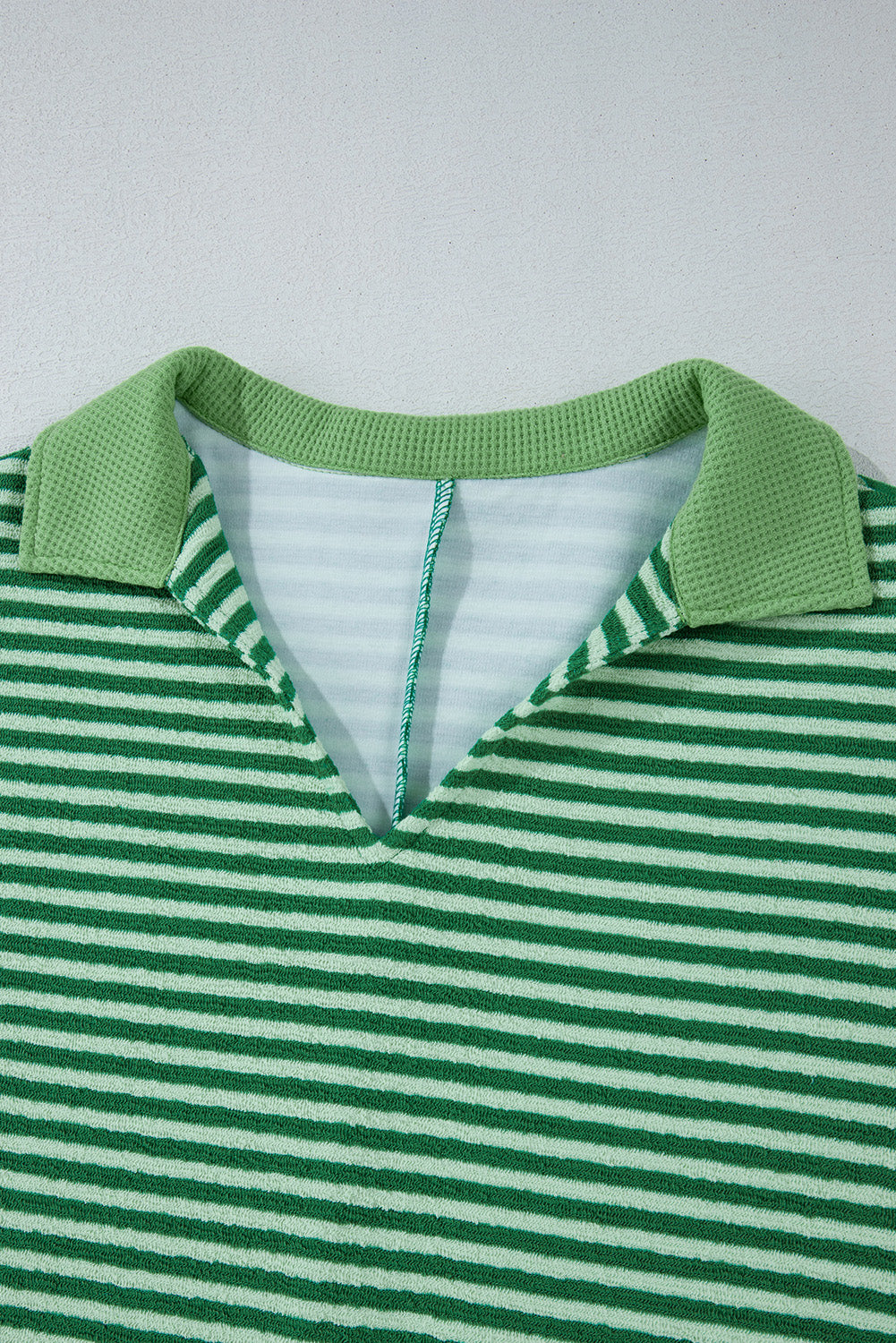 Koisoon Stripe Johnny Collar Long Sleeve Top