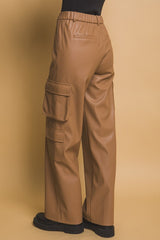 Koisoon Love Tree PU Leather Cargo Pants