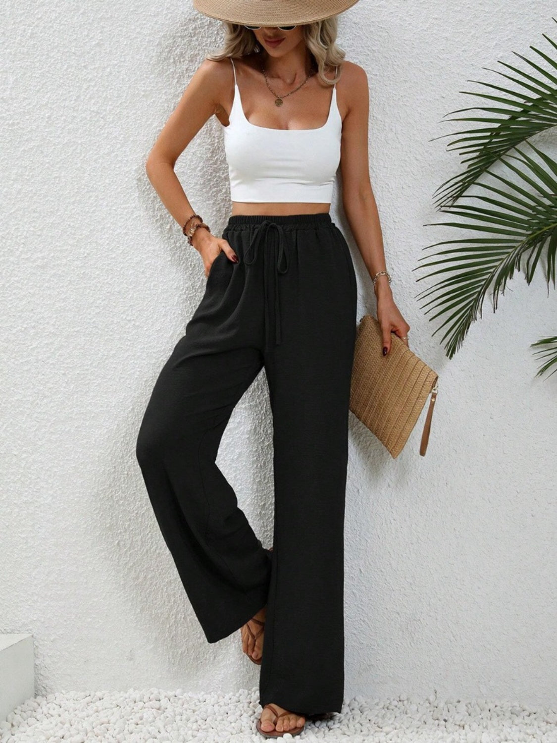 Koisoon Wide Leg Drawstring Pants