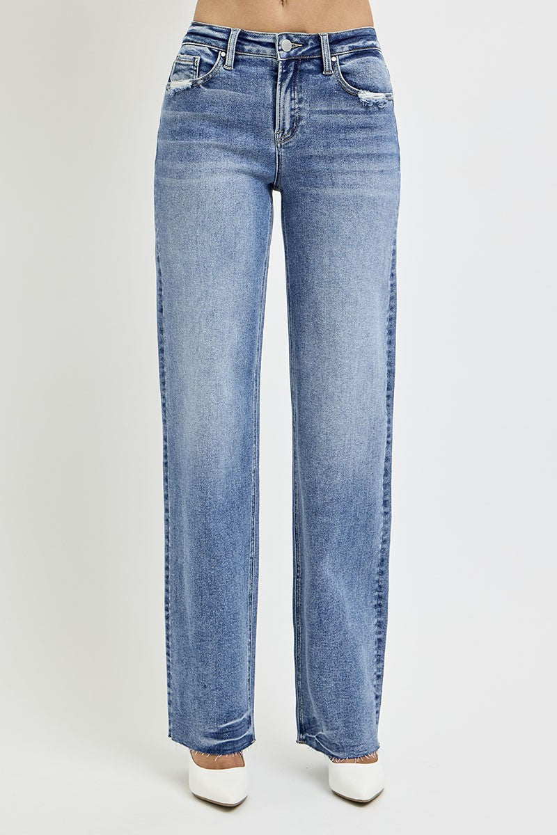 Koisoon Full Size High Rise Straight Leg Jeans with Pockets