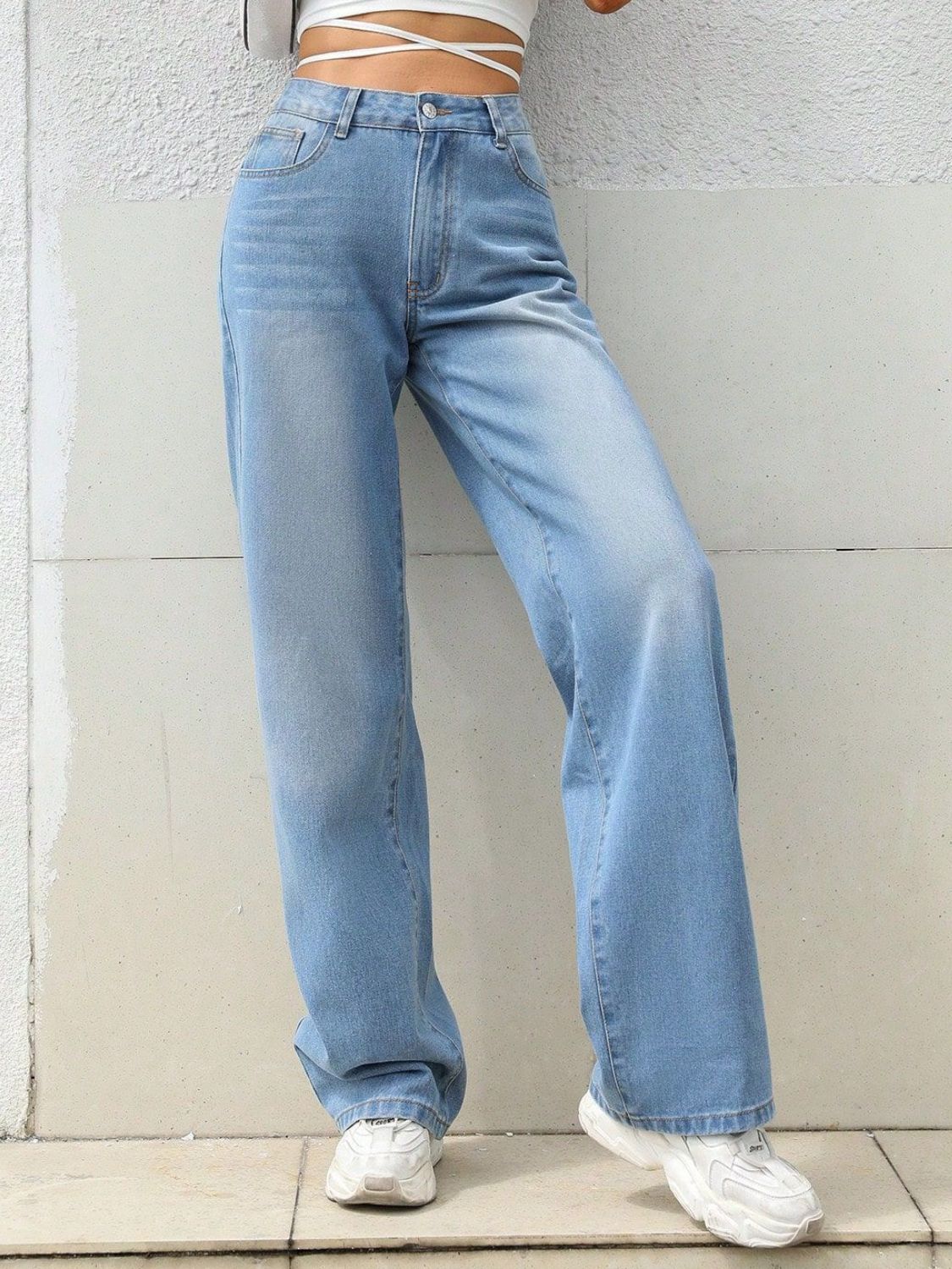 Koisoon Mid Rise Wide Leg Jeans