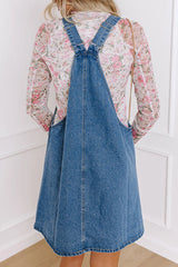 Koisoon Square Neck Wide Strap Denim Overall Dress