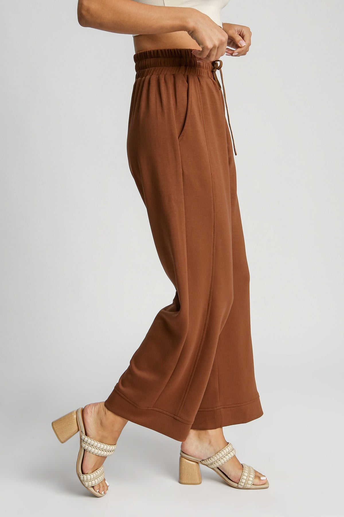 Koisoon  Full Size Drawstring Wide Leg Pants with Pockets