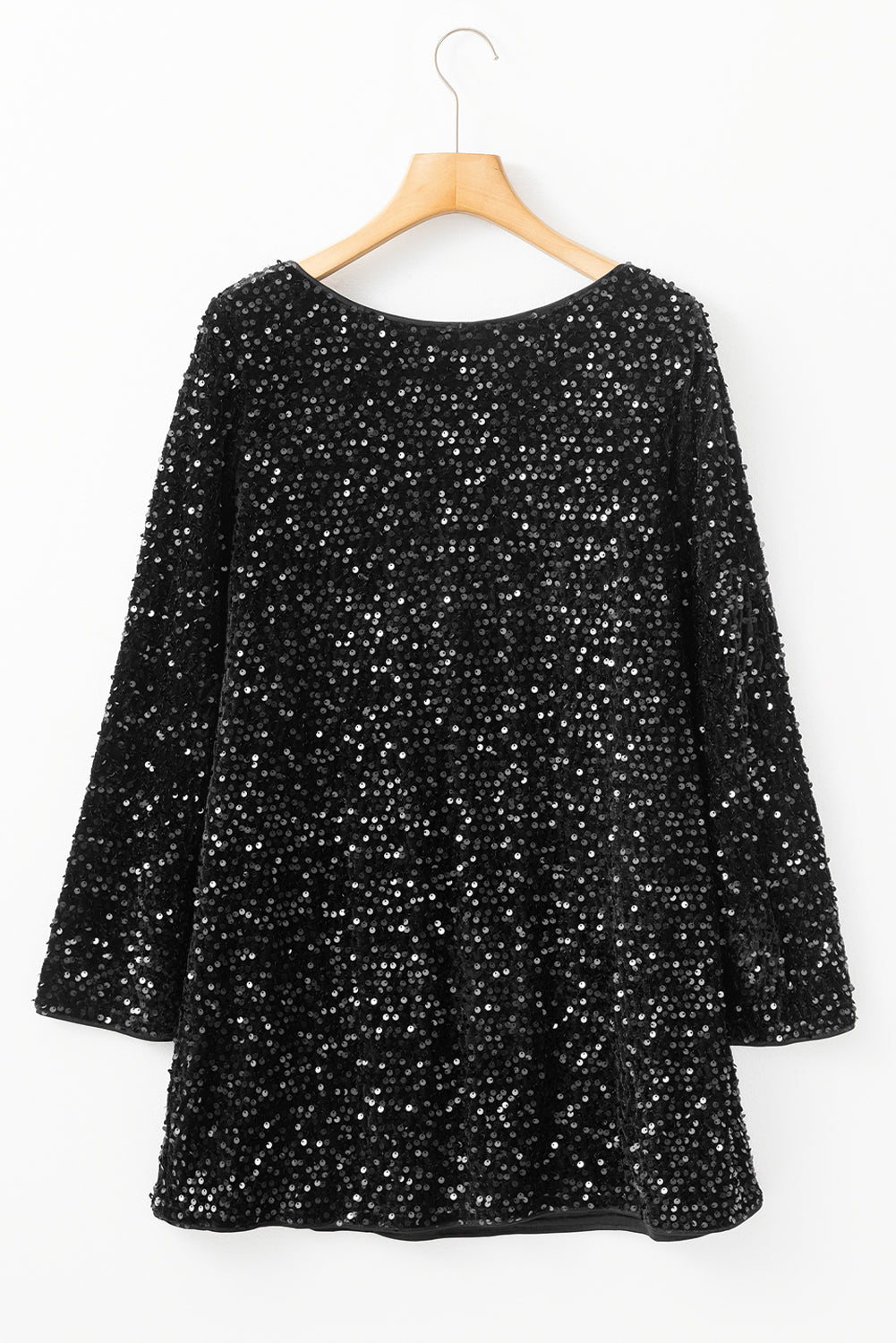 Koisoon Sequin Bow Back Long Sleeve Mini Dress