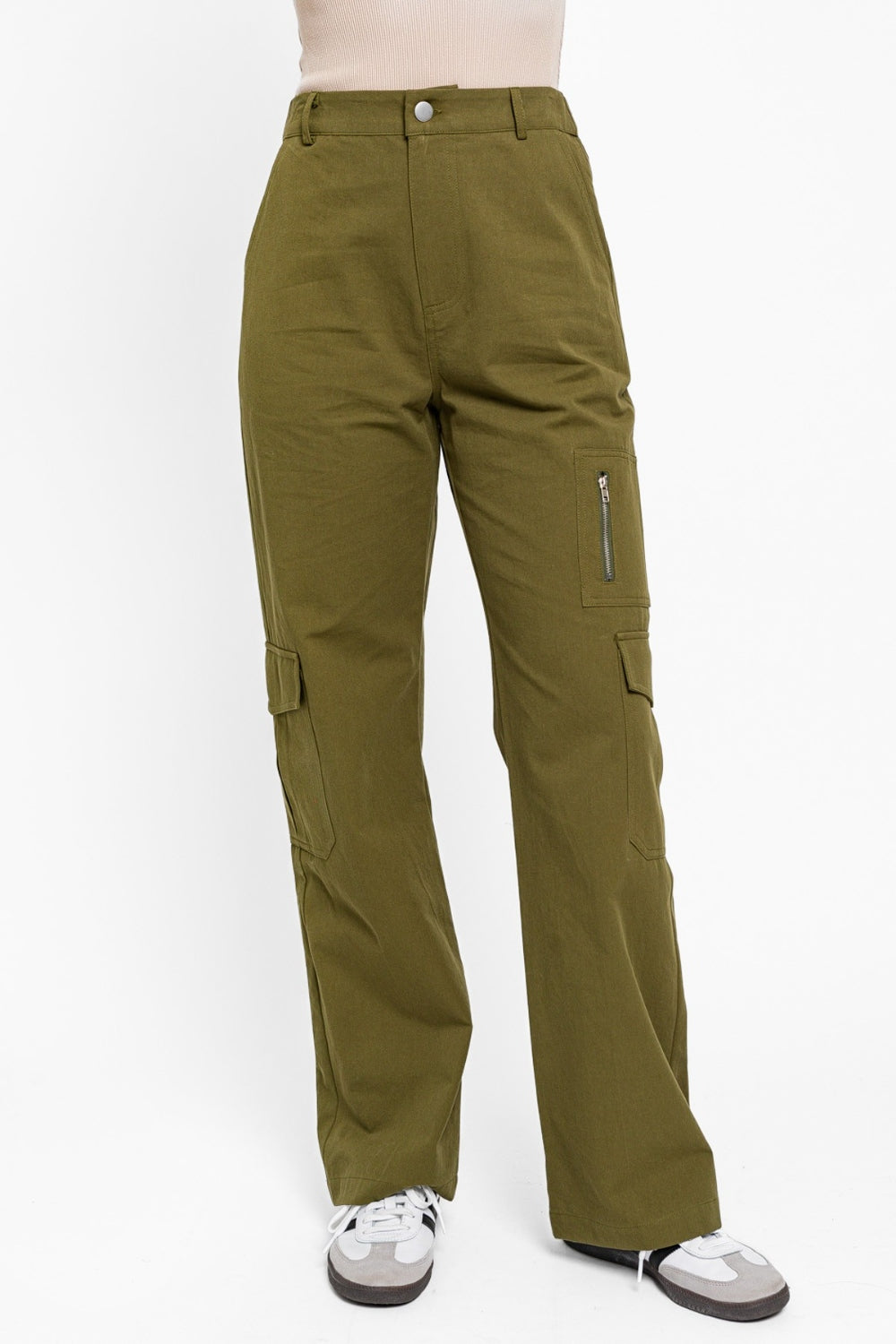 Koisoon High Waisted Wide Leg Cargo Pants with Pockets