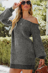 Koisoon Boat Neck Long Sleeve Sweater Dress