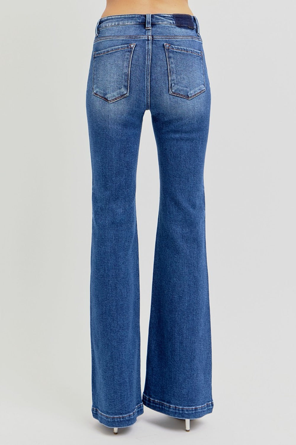 Koisoon Full Size Low Rise Flare Jeans with Pockets