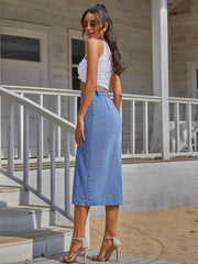 Koisoon Button Down Denim Skirt