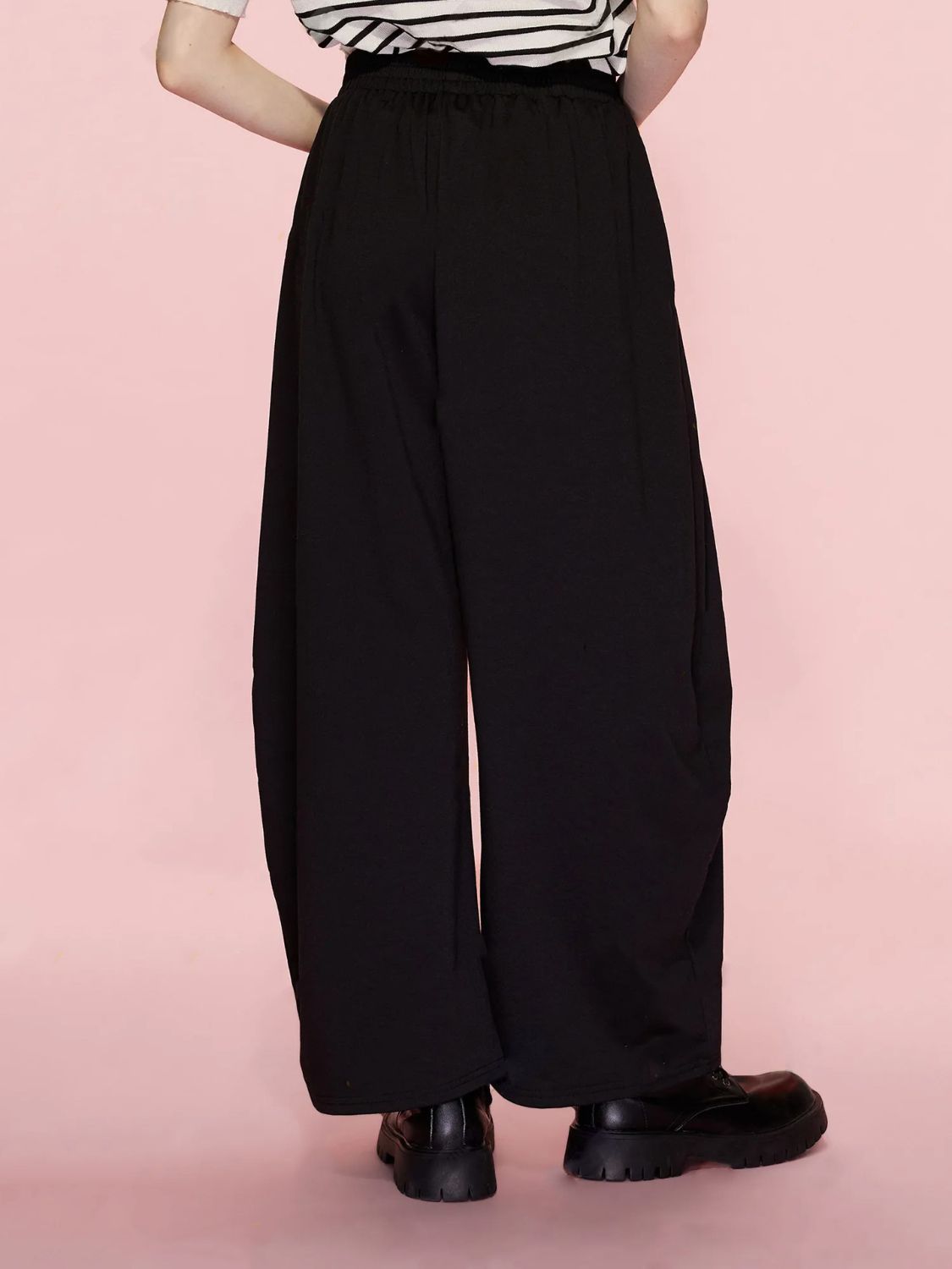 Koisoon Elastic Waist Wide Leg Pants with Pockets