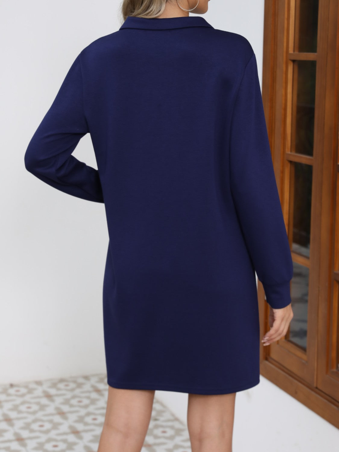 Koisoon Collar Long Sleeve Dress