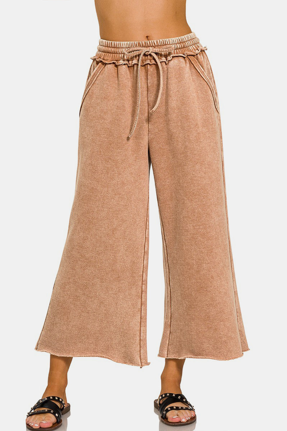 Koisoon Acid Wash Fleece Wide Leg Pants