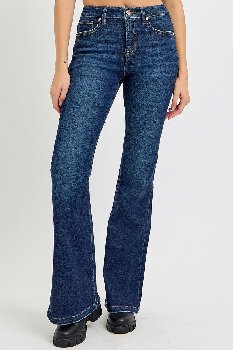 Koisoon Full Size High Rise Flare Jeans with Pockets