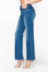 Koisoon  Full Size Cat's Whiskers High Rise Straight Jeans