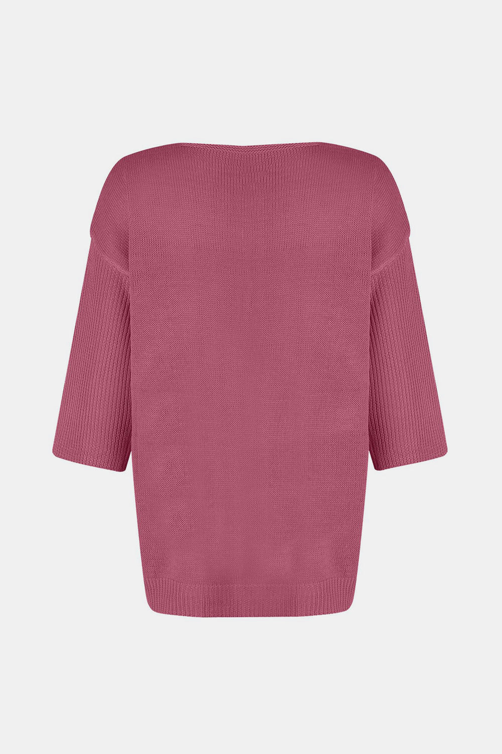 Koisoon V-Neck Three-Quarter Sleeve Knit Top