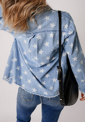 Koisoon Star Collared Neck Denim Top