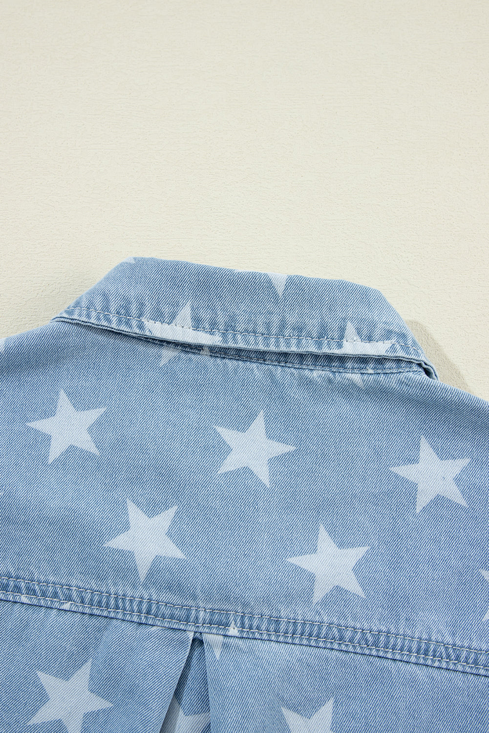 Koisoon Star Collared Neck Denim Top