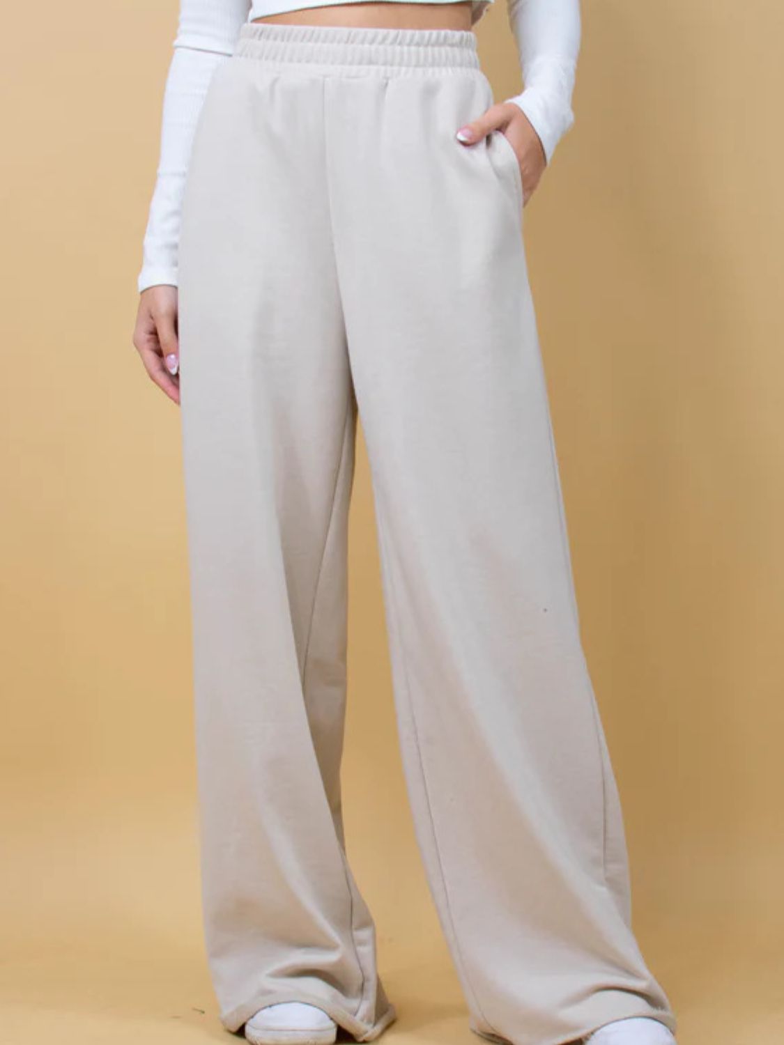 Koisoon Elastic Waist Wide Leg Pants