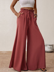 Koisoon Frill Tied Wide Leg Pants