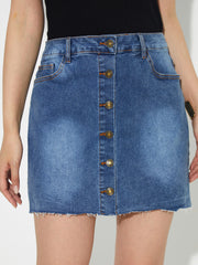 Koisoon Pocketed Button Up Denim Skirt