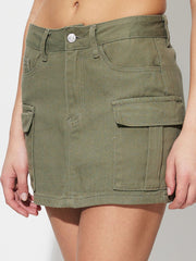 Koisoon Pocketed Mini Denim Skirt