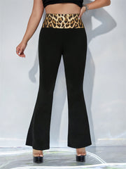 Koisoon Leopard High Waist Flare Pants