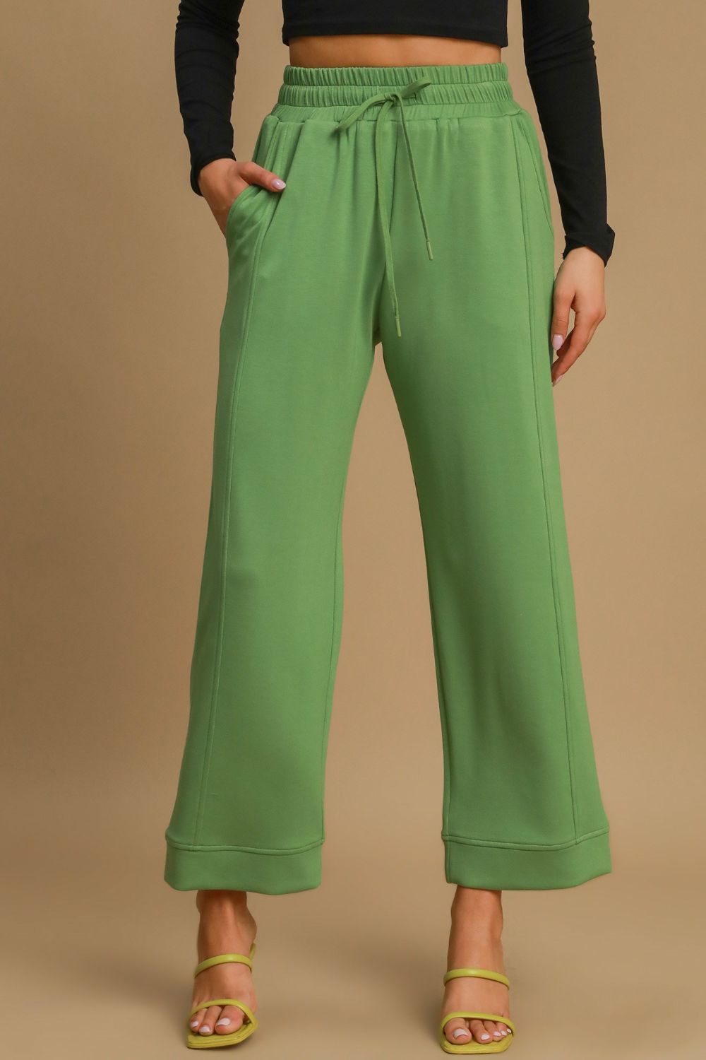 Koisoon Drawstring Wide Leg Pants with Pockets