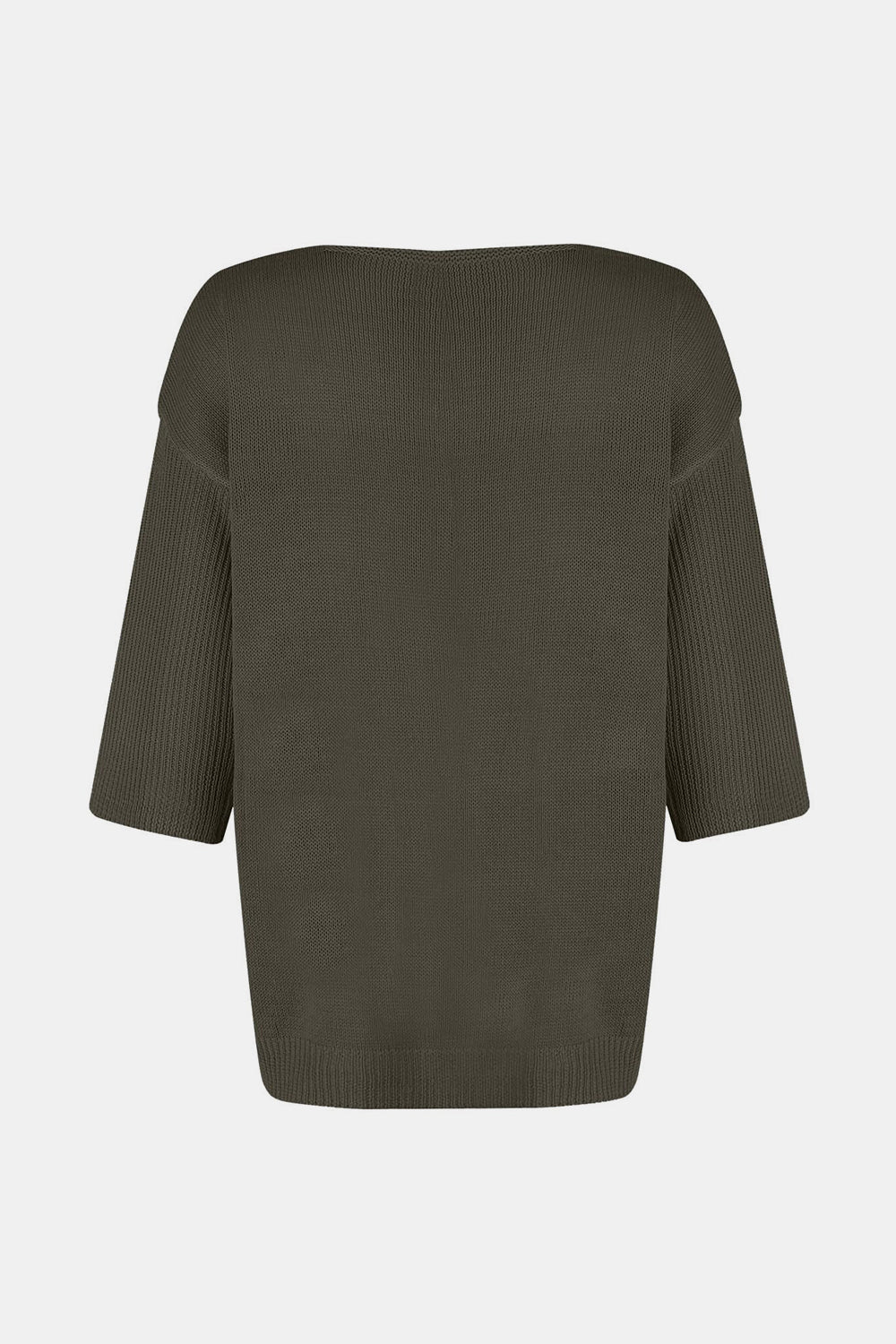 Koisoon V-Neck Three-Quarter Sleeve Knit Top