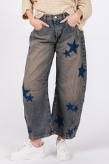 Koisoon Star Wide Leg Jeans with Pockets