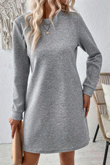 Koisoon Round Neck Long Sleeve Mini Dress