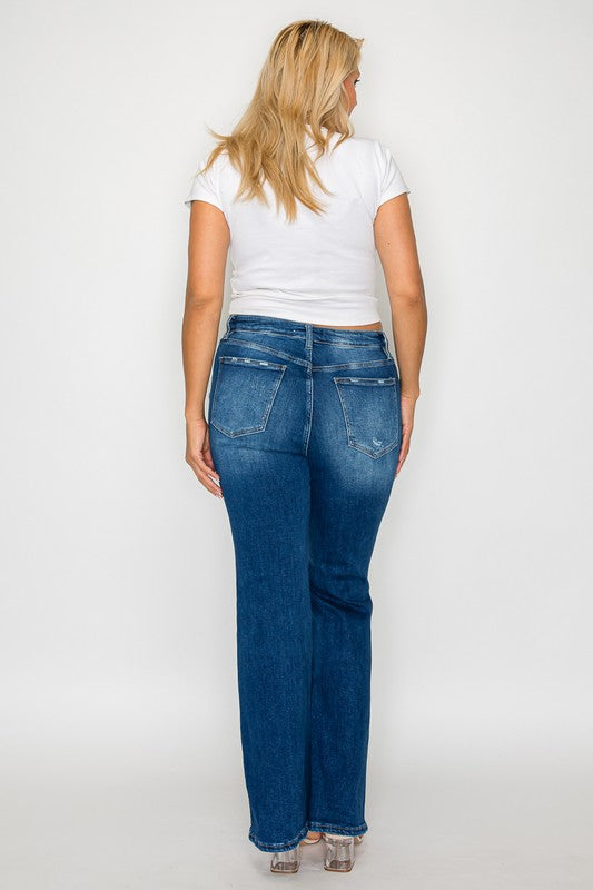 Koisoon  Full Size High Rise Bootcut Jeans with Pockets