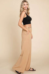 Koisoon Full Size High Waist Wide Leg Cargo Pants