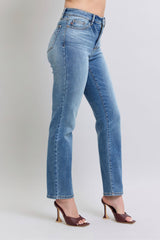 Koisoon Full Size Wash Thermal Straight Jeans with Pockets