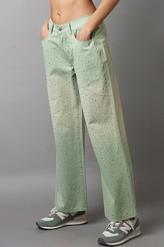 Koisoon Embellishments Gradient Wide Leg Pants