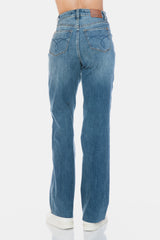 Koisoon Blue Full Size Tummy Control Cut Raw Hem Straight Jeans