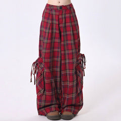 Koisoon 90's Grunge Plaid Cargo Pants