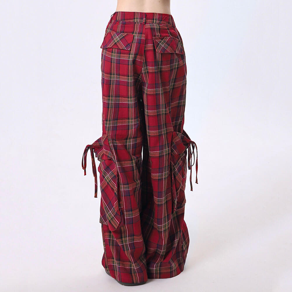 Koisoon 90's Grunge Plaid Cargo Pants