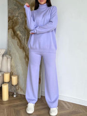 Koisoon Long Sleeve Top and Drawstring Pants Sweater Set