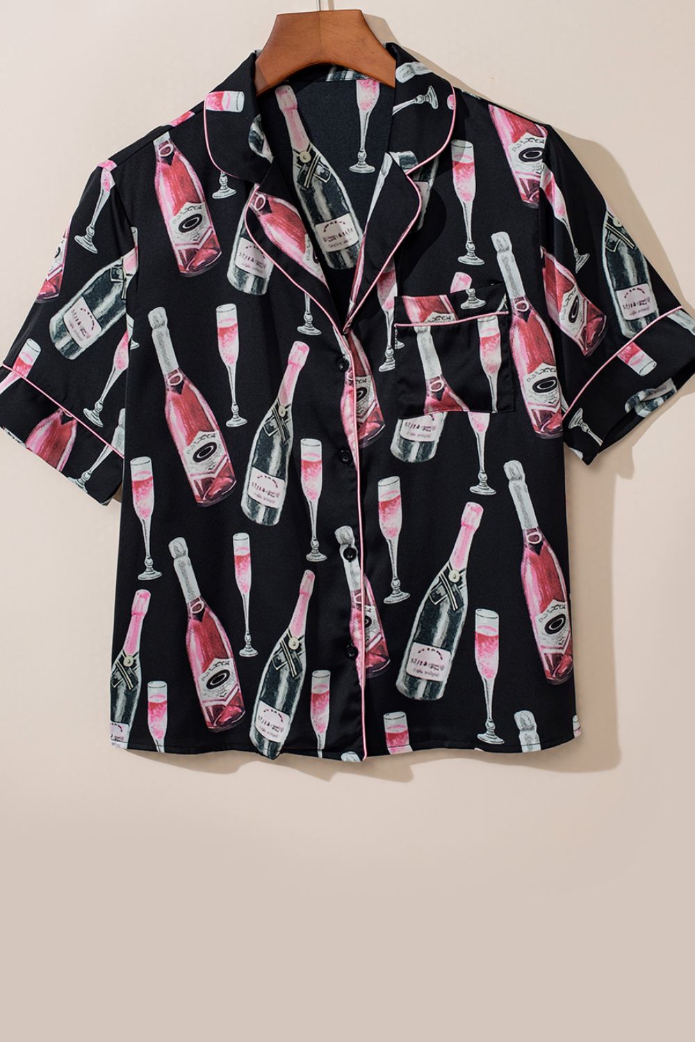 Koisoon Champagne Print Short Sleeve Top and Shorts Set