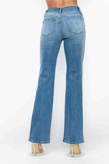 Koisoon Full Size Cat's Whiskers Mid Rise Bootcut Jeans