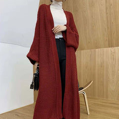 Koisoon Autumn Women Long Cardigans Sweater New Casual Knitted Long Sleeve Oversized Loose Coats Winter Solid Winter Cardigan