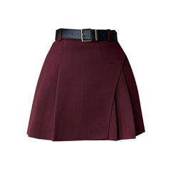 black skirt outfit fall Woolen Short Skirt for Women 2024 Winter Woolen A- line Skirt High Waist Anti-Exposure Shorts Pleated Skirt for Women