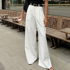 work outfits women Autumn and Winter New White High Waist Wide-Leg Pants Elegant Commuter Versatile Trousers Women's Fashion Casual