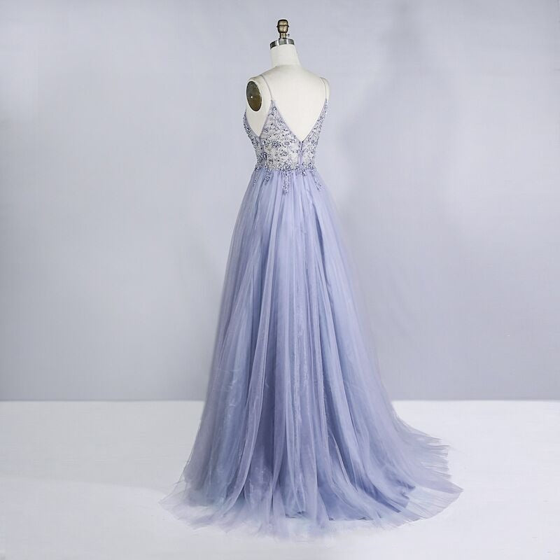 =pop culture dress to impress Heavy Industry Beaded Crystal Ball Gown 2024 New Autumn and Winter Strap Long Sexy Tulle V-neck Evening Gown