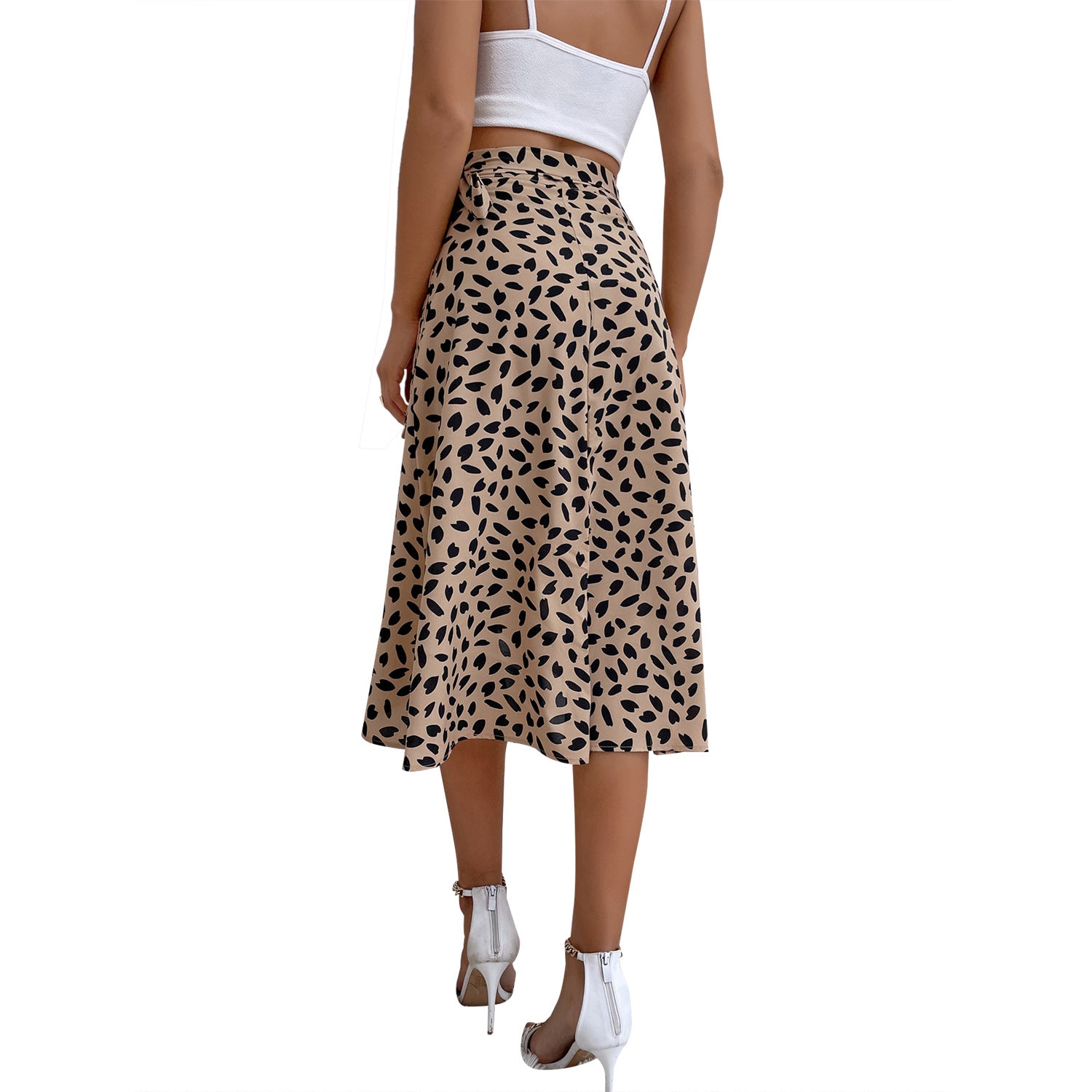 outfit Women's Ins Casual All-Match Elegant Polka Dot Printed Split Skirt Fashion